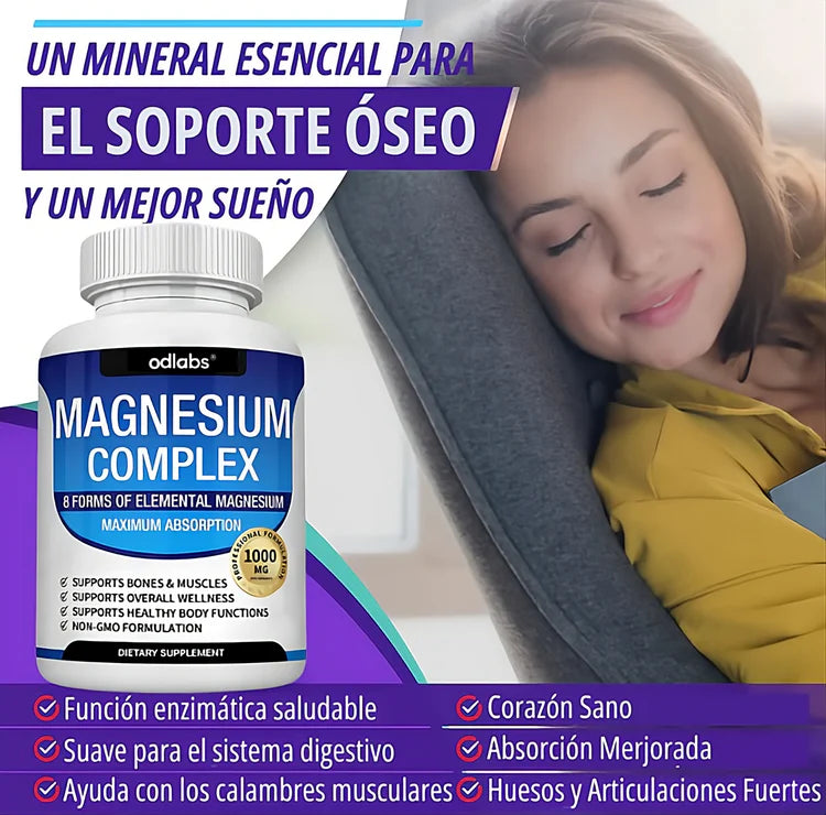 MAGNESIUM COMPLEX™- 8 EN 1 / 90 capsulas -Últimas 7 Unidades 🔥